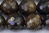 CBZ642 15 inches 10mm faceted round bronzite gemstone beads