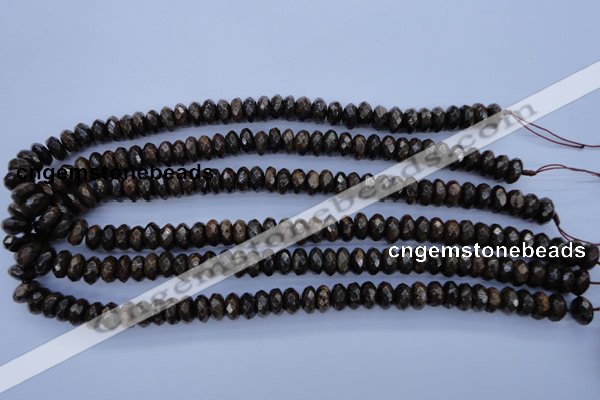 CBZ65 15.5 inches 6*10mm faceted rondelle bronzite gemstone beads