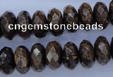 CBZ66 15.5 inches 7*14mm faceted rondelle bronzite gemstone beads