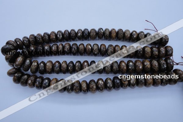 CBZ67 15.5 inches 8*16mm faceted rondelle bronzite gemstone beads