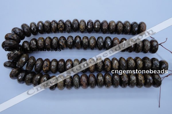 CBZ68 15.5 inches 10*20mm faceted rondelle bronzite gemstone beads