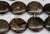 CBZ70 15.5 inches 20mm flat round bronzite gemstone beads