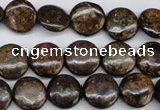 CBZ72 15.5 inches 12mm flat round bronzite gemstone beads