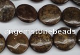 CBZ73 15.5 inches 16mm flat round bronzite gemstone beads