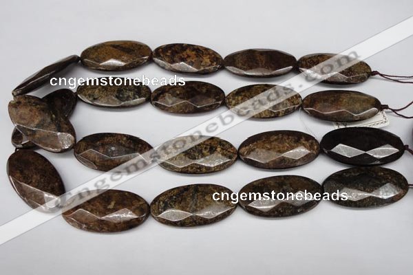 CBZ82 15.5 inches 20*40mm faceted oval bronzite gemstone beads