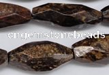 CBZ87 15.5 inches 14*34mm faceted nuggets bronzite gemstone beads