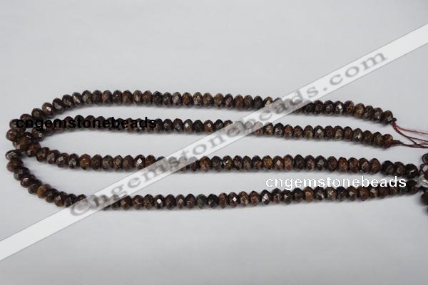 CBZ91 15.5 inches 5*8mm faceted rondelle bronzite gemstone beads