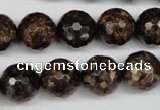 CBZ97 15.5 inches 14mm faceted round bronzite gemstone beads