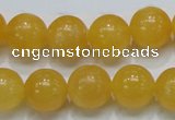 CCA07 15.5 inches 14mm round yellow calcite gemstone beads wholesale