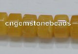 CCA09 15.5 inches 10*16mm wheel-shaped yellow calcite gemstone beads