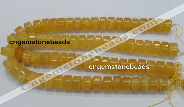 CCA09 15.5 inches 10*16mm wheel-shaped yellow calcite gemstone beads