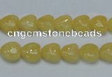 CCA11 15.5 inches 10*10mm heart yellow calcite gemstone beads