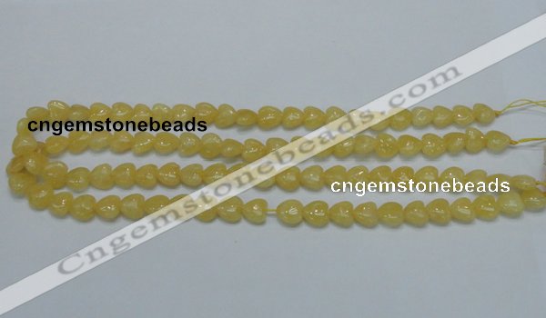 CCA11 15.5 inches 10*10mm heart yellow calcite gemstone beads