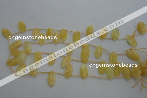 CCA31 Top-drilled 10*20mm marquise calcite gemstone beads wholesale