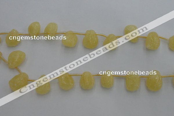 CCA33 Top-drilled 12*16mm nuggets calcite gemstone beads wholesale