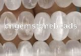 CCA368 15.5 inches 6*10mm rondelle white calcite gemstone beads