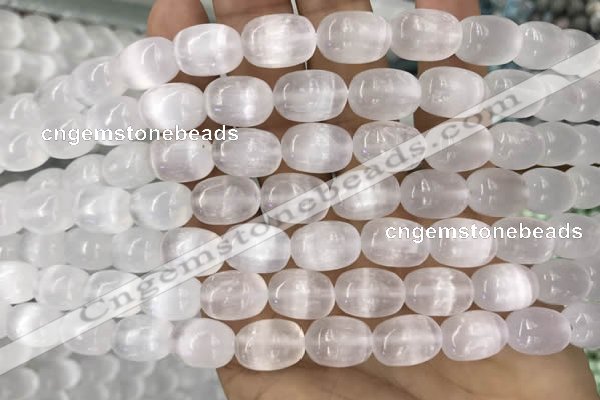 CCA370 15.5 inches 10*14mm rice white calcite gemstone beads