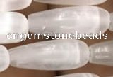 CCA374 15.5 inches 6*16mm teardrop white calcite gemstone beads