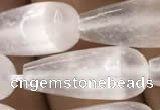 CCA375 15.5 inches 8*20mm teardrop white calcite gemstone beads