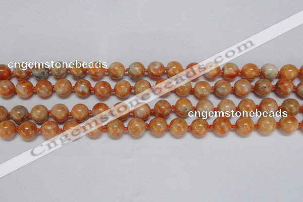 CCA452 15.5 inches 8mm round orange calcite gemstone beads