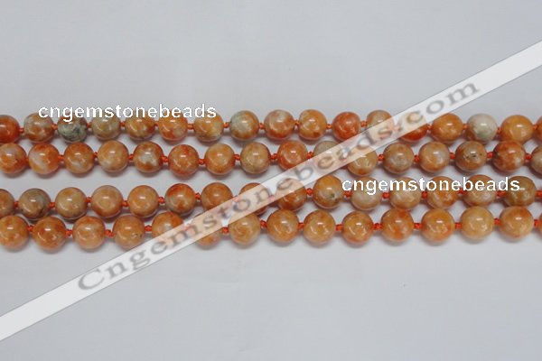 CCA453 15.5 inches 10mm round orange calcite gemstone beads