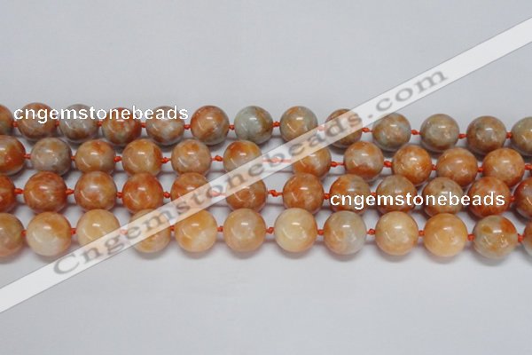 CCA455 15.5 inches 14mm round orange calcite gemstone beads
