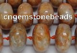 CCA460 15.5 inches 10*16mm rondelle orange calcite gemstone beads