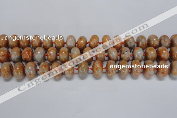 CCA460 15.5 inches 10*16mm rondelle orange calcite gemstone beads