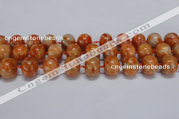 CCA461 15.5 inches 15*20mm rondelle orange calcite gemstone beads