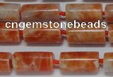 CCA465 15.5 inches 8*16mm tube orange calcite gemstone beads