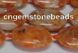 CCA483 15.5 inches 15*20mm oval orange calcite gemstone beads