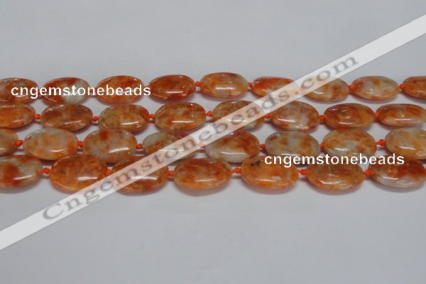 CCA483 15.5 inches 15*20mm oval orange calcite gemstone beads