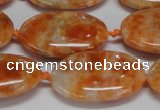 CCA484 15.5 inches 18*25mm oval orange calcite gemstone beads