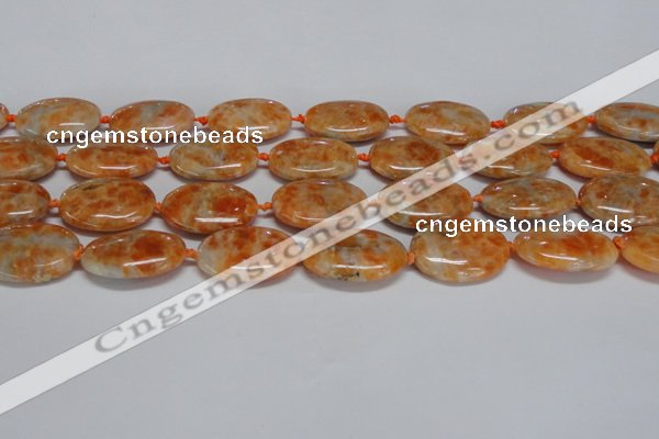 CCA484 15.5 inches 18*25mm oval orange calcite gemstone beads