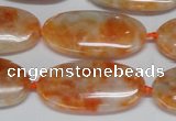 CCA485 15.5 inches 15*30mm oval orange calcite gemstone beads