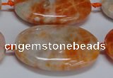 CCA487 15.5 inches 25*35mm oval orange calcite gemstone beads