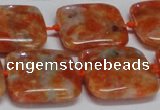 CCA493 15.5 inches 20mm square orange calcite gemstone beads