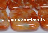 CCA495 15.5 inches 30mm square orange calcite gemstone beads