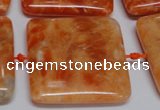 CCA496 15.5 inches 35mm square orange calcite gemstone beads