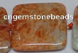 CCA497 15.5 inches 40mm square orange calcite gemstone beads