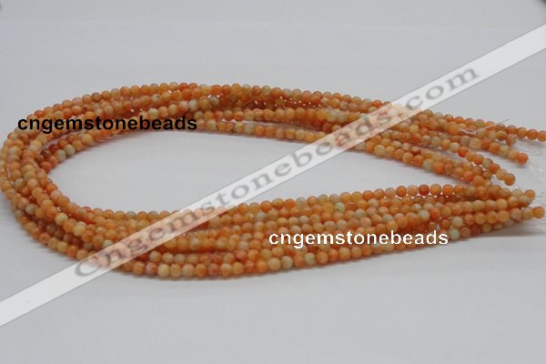 CCA50 15.5 inches 4mm round orange calcite gemstone beads wholesale
