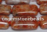 CCA500 15.5 inches 15*30mm rectangle orange calcite gemstone beads