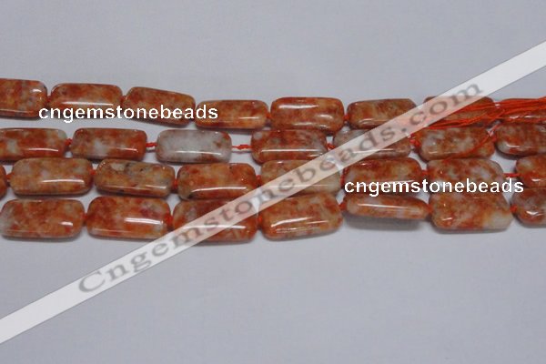 CCA500 15.5 inches 15*30mm rectangle orange calcite gemstone beads