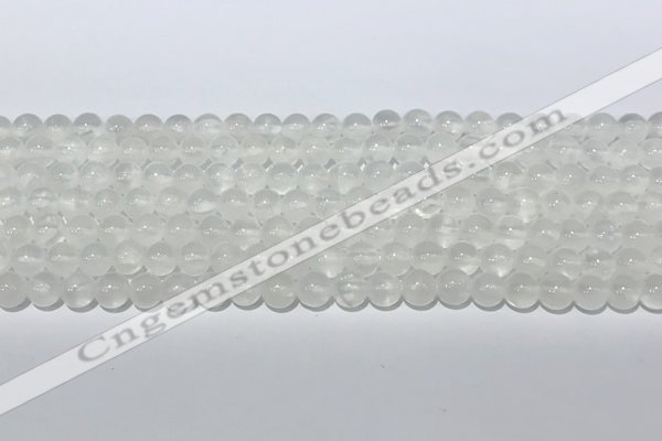 CCA510 15.5 inches 6mm round white calcite gemstone beads