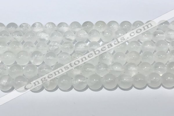 CCA511 15.5 inches 8mm round white calcite gemstone beads