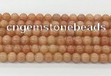 CCA514 15.5 inches 6mm round peach calcite gemstone beads