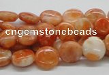 CCA54 15.5 inches 12mm flat round orange calcite gemstone beads