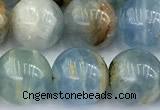 CCA547 15 inches 9.5mm - 10mm round blue calcite beads