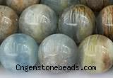 CCA548 15 inches 10.5mm - 11mm round blue calcite beads