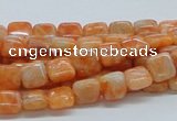 CCA56 15.5 inches 8*8mm square orange calcite gemstone beads